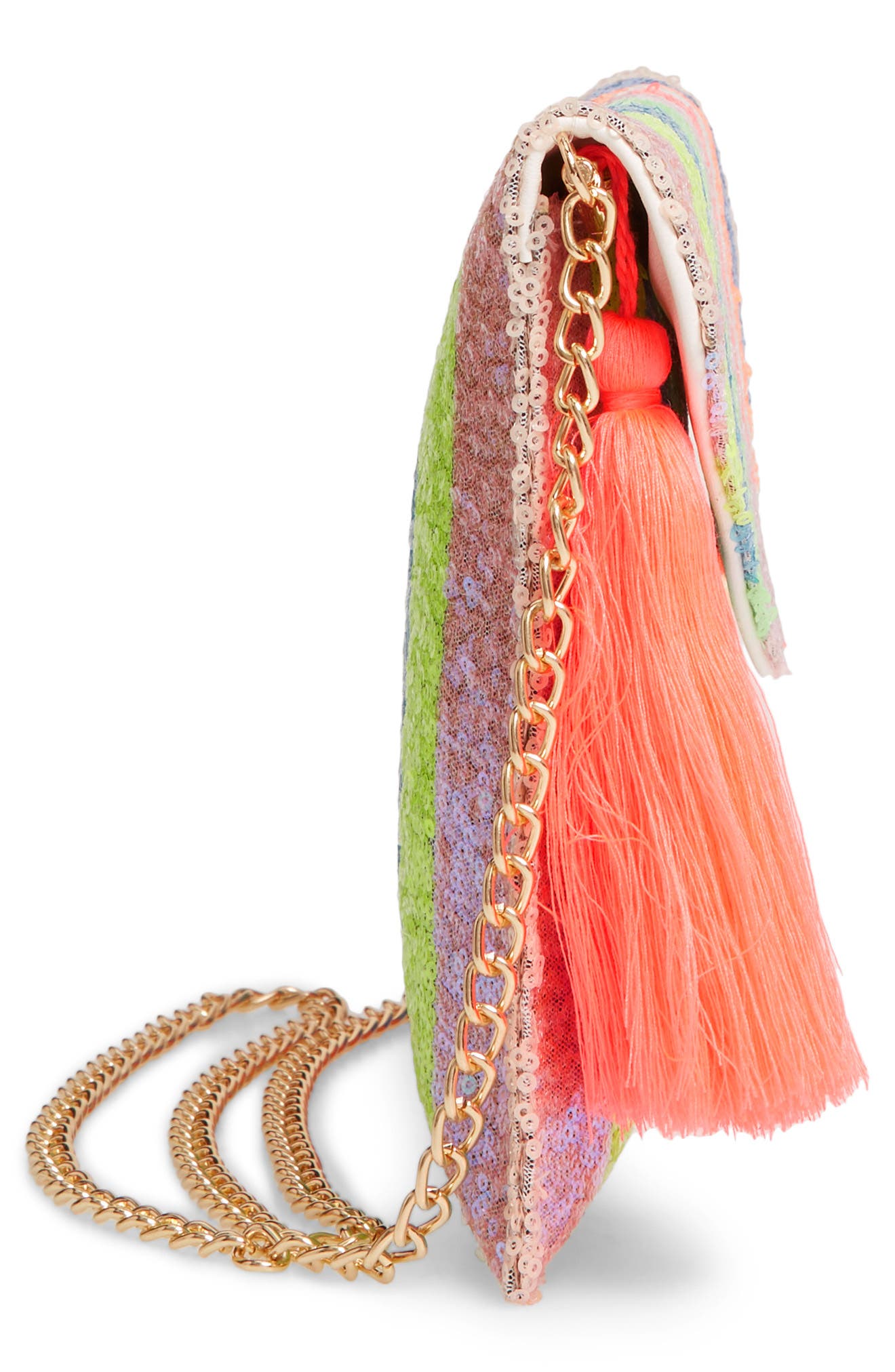 Mali + Lili Leah Sequin Stripe Clutch, Alternate, color, 