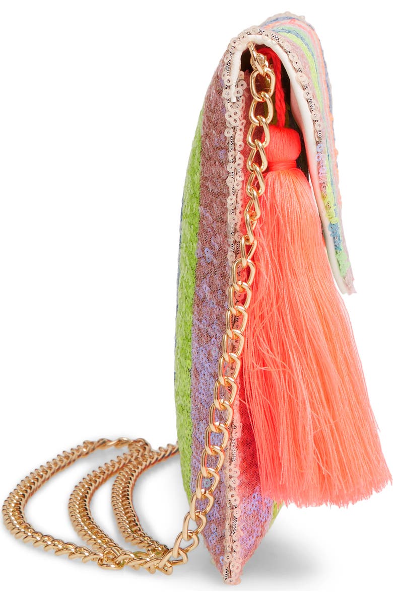 Mali + Lili Leah Sequin Stripe Clutch, Alternate, color,