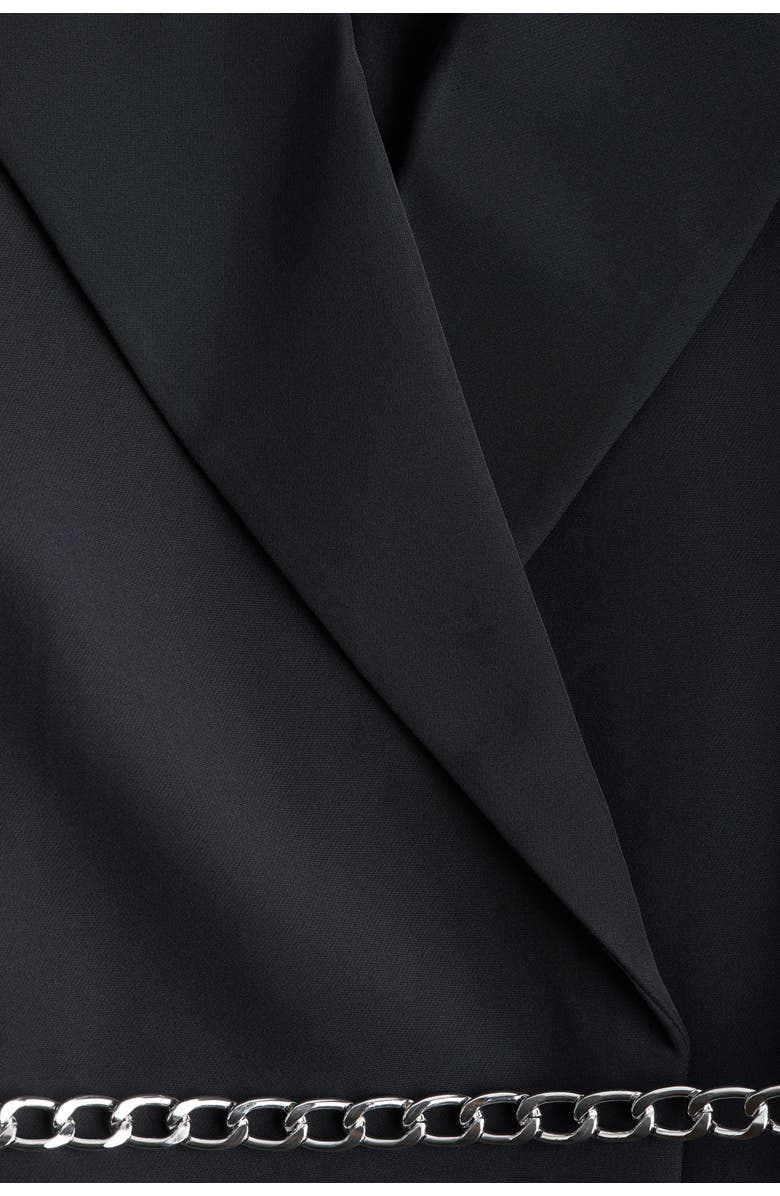 H&M Belted Blazer, Alternate, color, Black