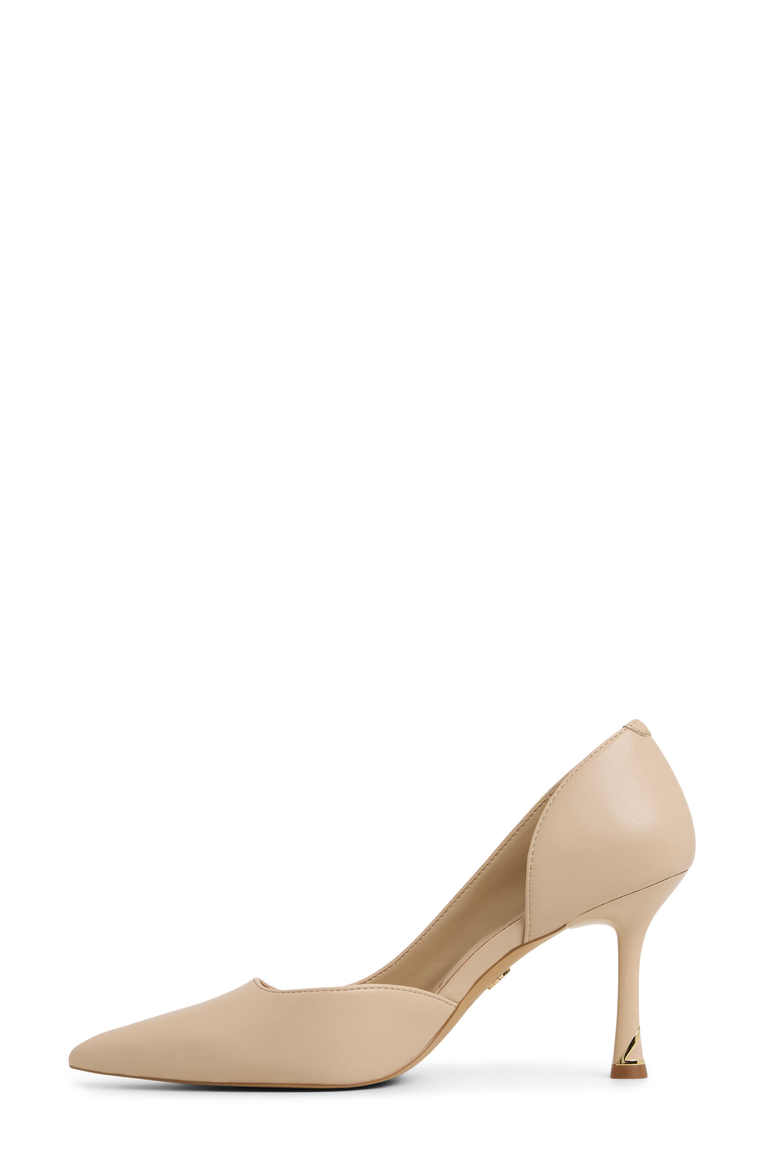 ALDO Livianna Half d'Orsay Pointed Toe Pump, Alternate, color, Medium Beige