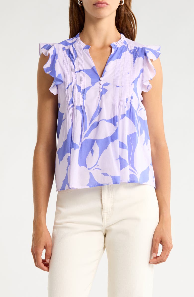 SUGARLIPS Tracy Ruffle Pleated CottonTop, Main, color, Lavender