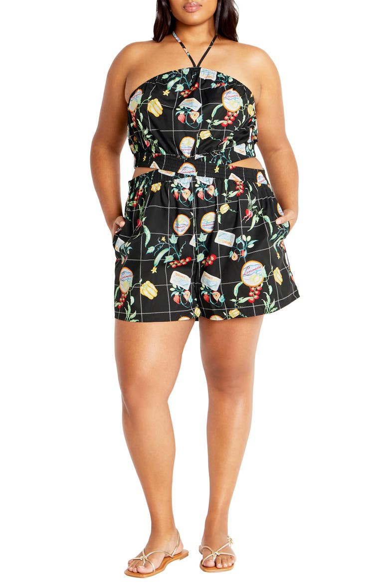 Almay Halter Romper, Main, color, PICNIC