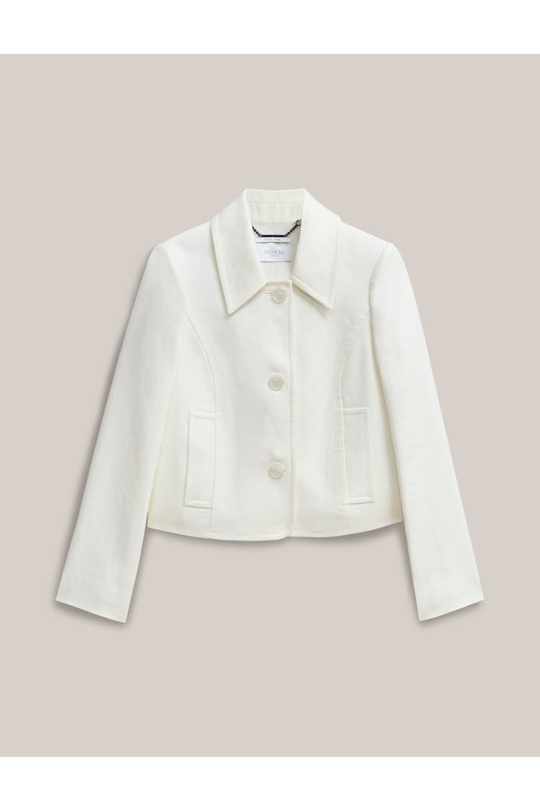 Adeen Linen Jacket, Alternate, color, Ivory
