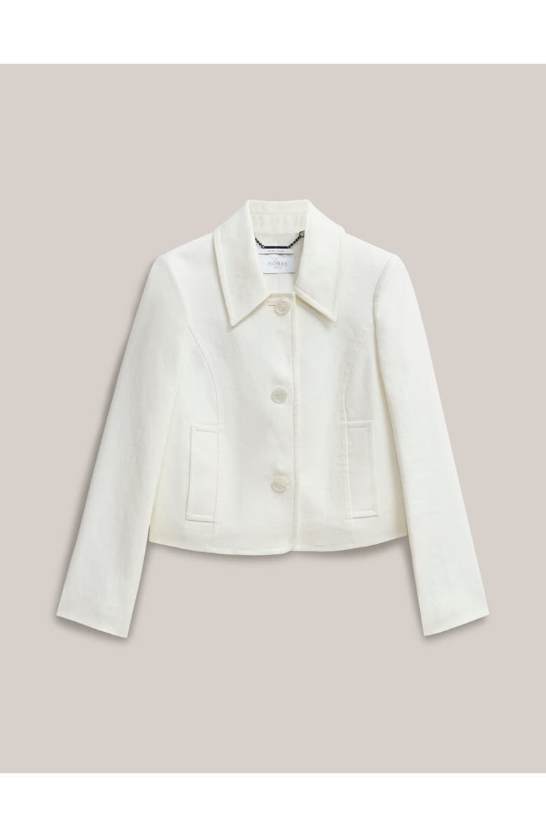 HOBBS LONDON Adeen Linen Jacket, Alternate, color, Ivory