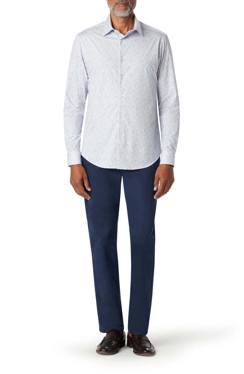 Bugatchi James OoohCotton<sup>®</sup> Abstract Print Button-Up Shirt, Alternate, color, Stone