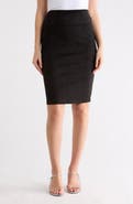 Renee C Faux Suede Pencil Skirt
