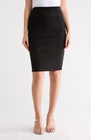 Renee C Faux Suede Pencil Skirt