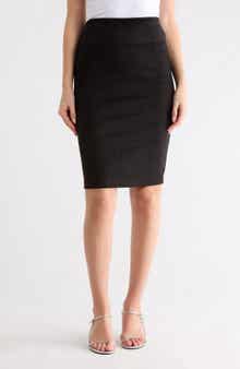 Renee C Faux Suede Pencil Skirt