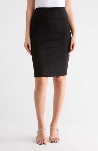 Renee C Faux Suede Pencil Skirt