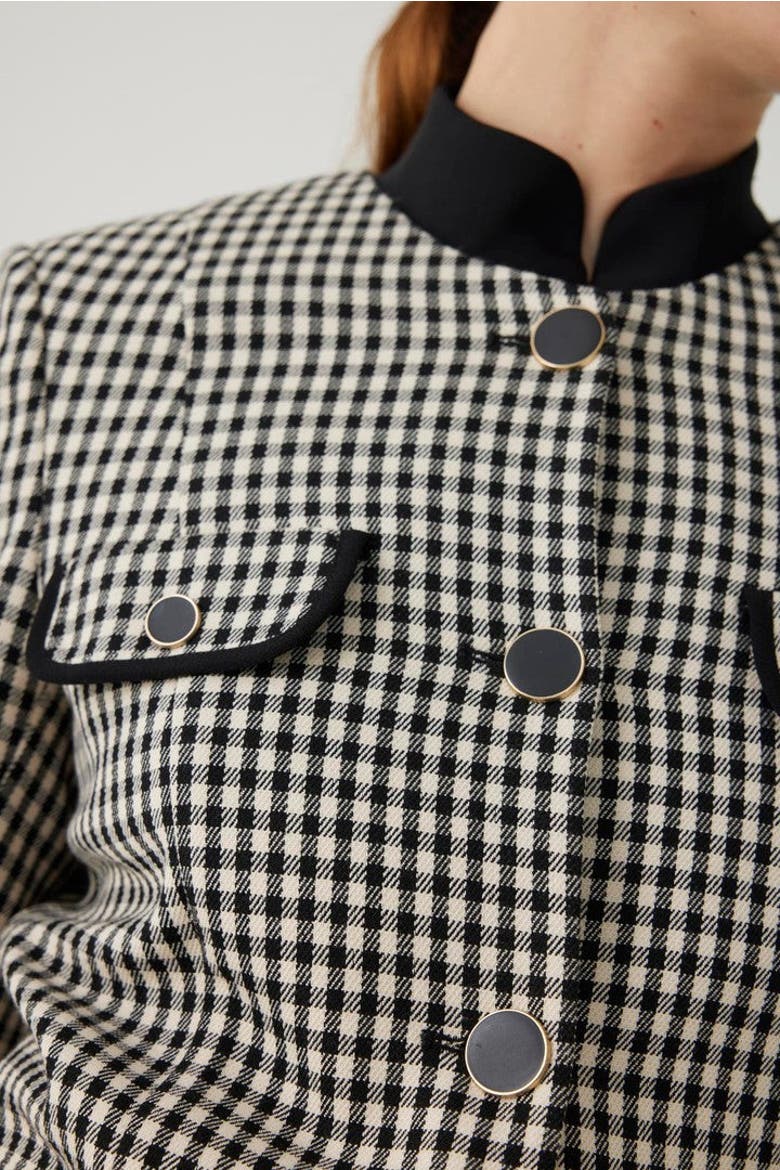 Allyssa Gingham Jacket, Alternate, color, Black