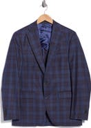 Jack Victor Elex Blue Plaid Wool Sport Coat