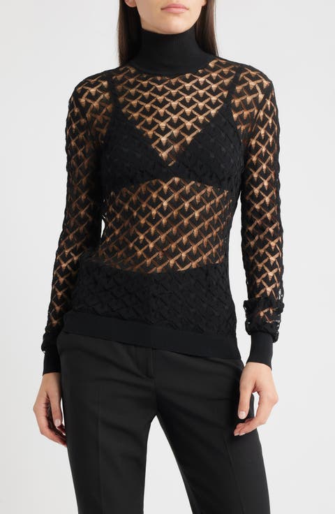 Fibrana Open Stitch Turtleneck Sweater