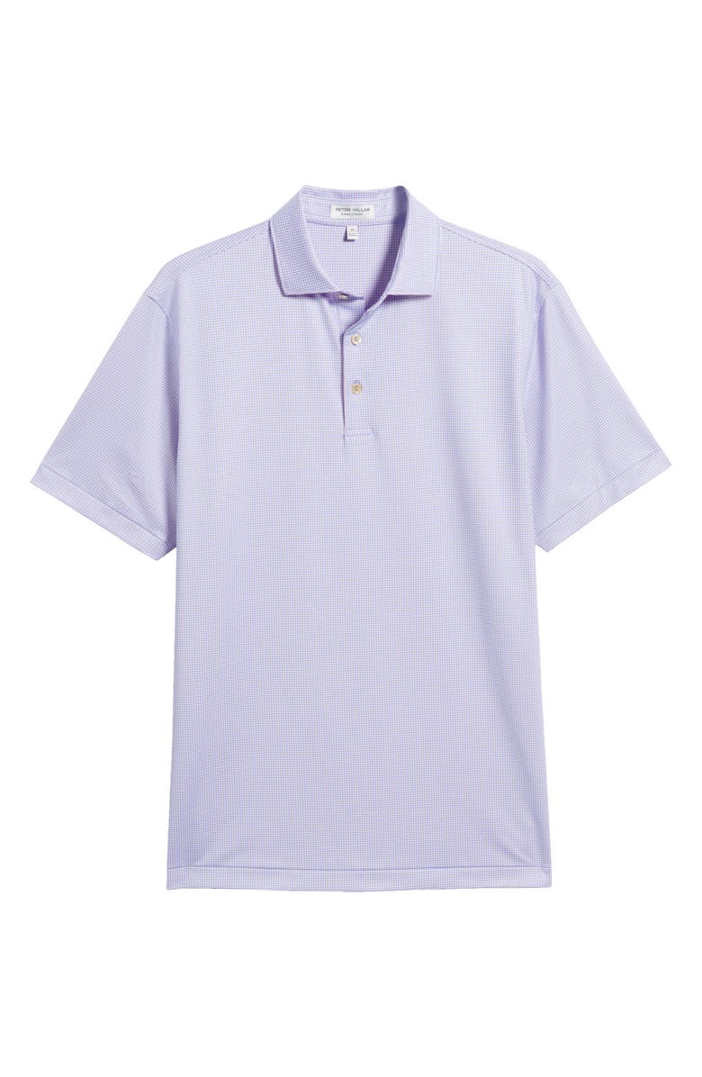 Peter Millar Gingham Performance Jersey Polo, Alternate, color, Seaside Blue