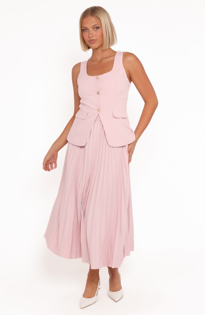 Petal & Pup Liliana Pleated High Waist Midi Skirt, Alternate, color, 