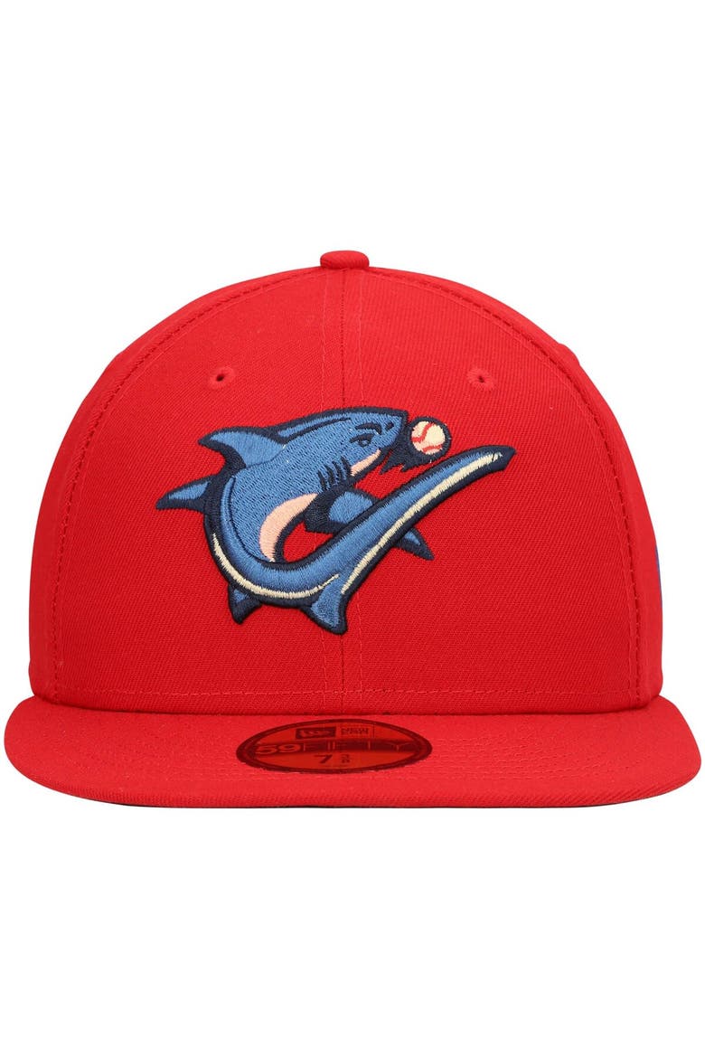 Men's New Era Red Clearwater Threshers Home Authentic Collection 59FIFTY Fitted Hat, Alternate, color, Red