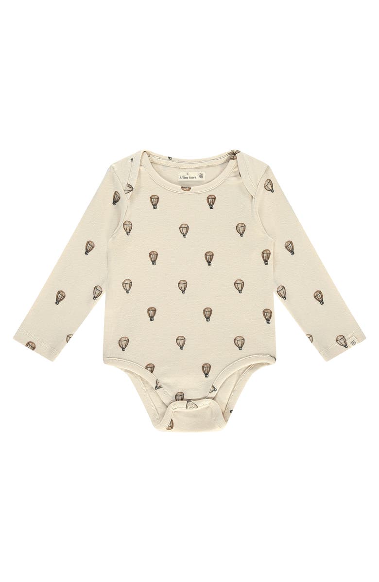 BABYFACE Hot Air Balloon Print Bodysuit, Main, color, Pearl