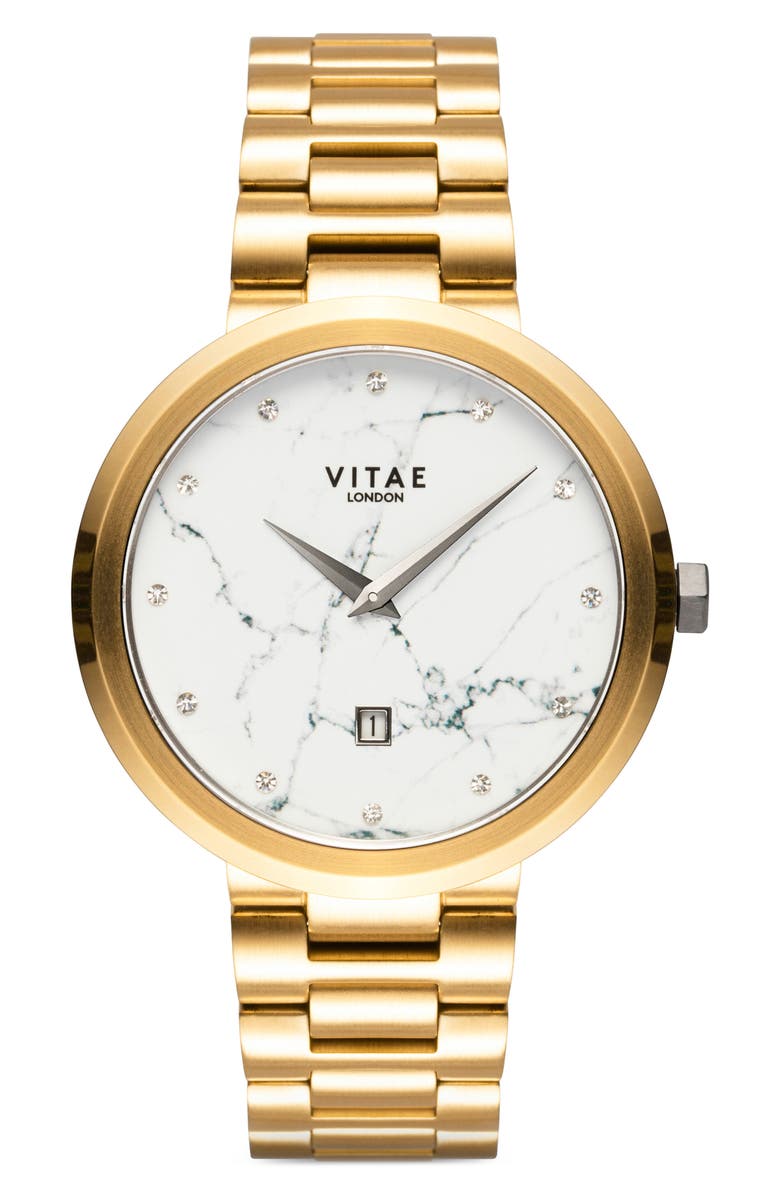 Vitae London Elmington Marble Bracelet Watch, 36mm, Main, color, Gold