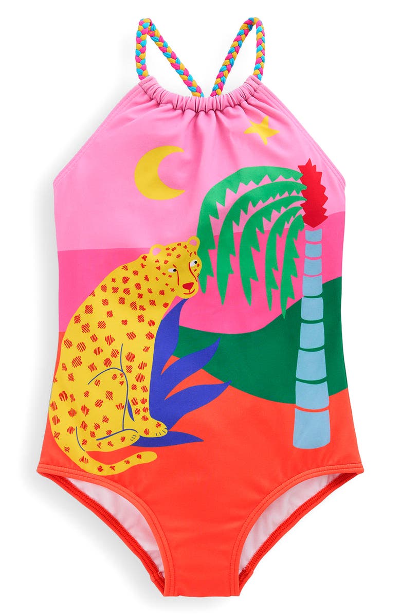 Mini Boden Kids' Loop Back One-Piece Swimsuit, Main, color, 