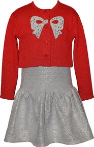 Iris & Ivy Kids' Bow Cardigan & Dress Set