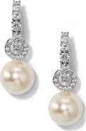 Nadri Imitation Pearl Door Knocker Drop Earrings