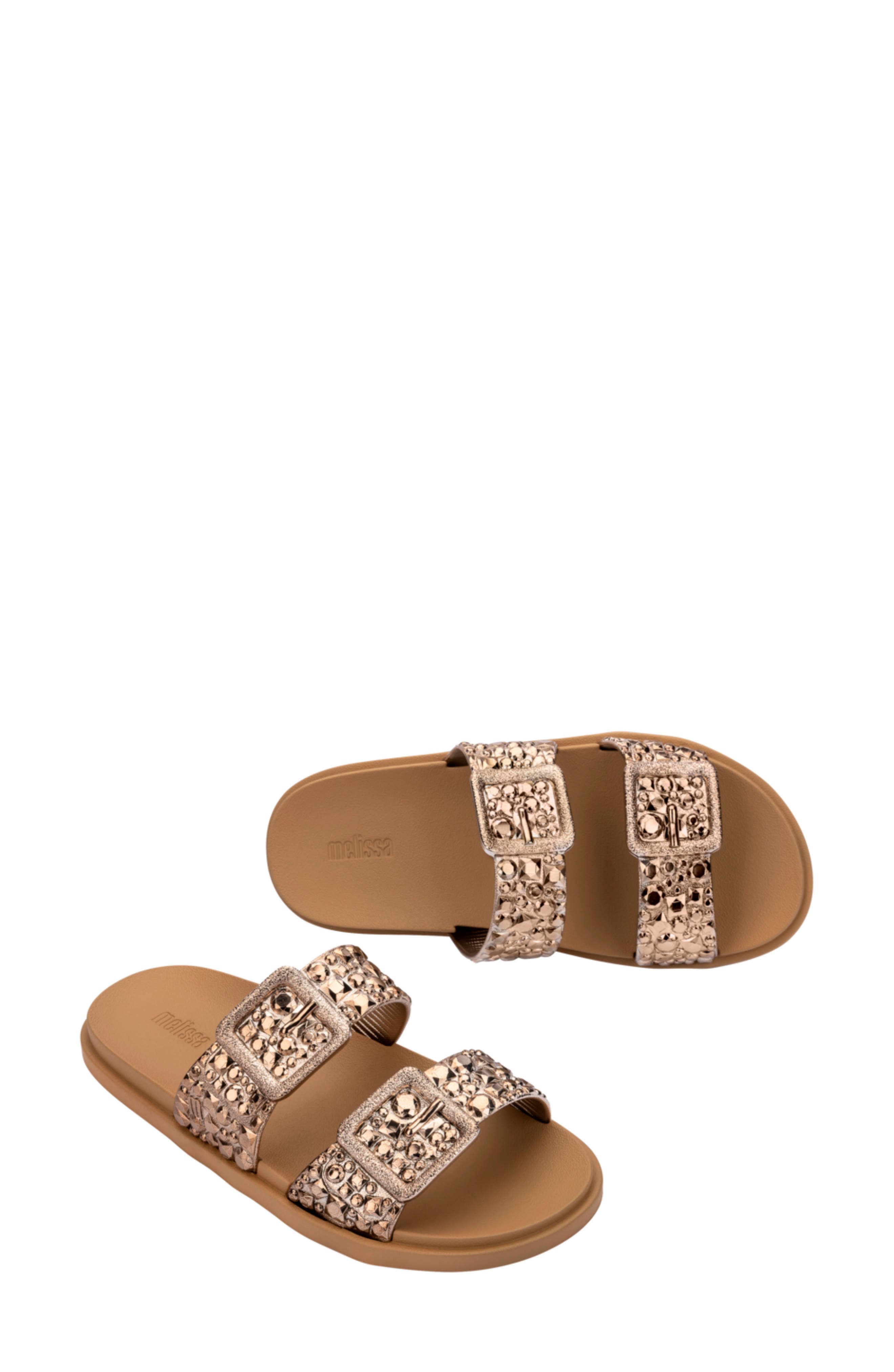 Melissa Lust Slide Sandal, Alternate, color, Beige/ Bronze