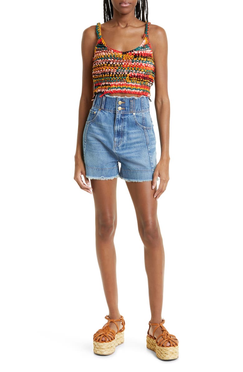 Ulla Johnson Nonstretch Denim Cutoff Shorts, Alternate, color, Danube Medium Indigo Wash