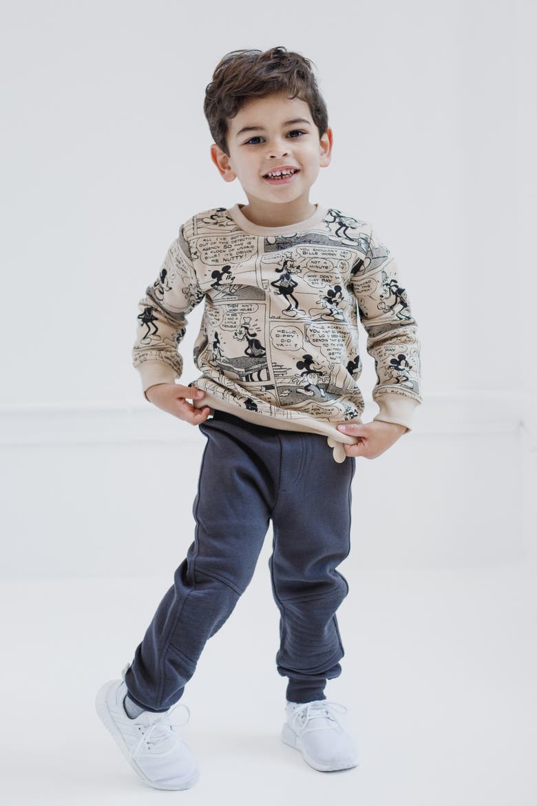 Mickey Mouse Fleece 2-Piece Sweatshirt and Pants Set, Alternate, color, Charcoal Mickey Mouse