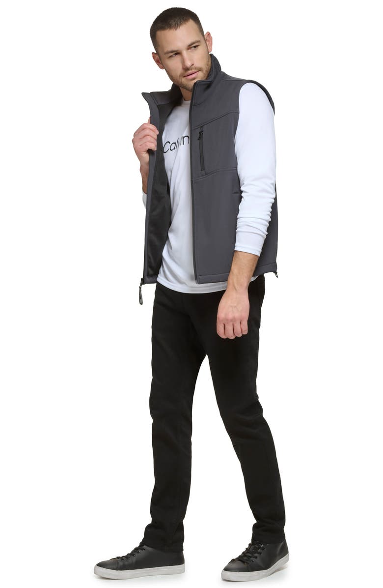 Calvin Klein Softshell Fleece Vest, Alternate, color, Iron