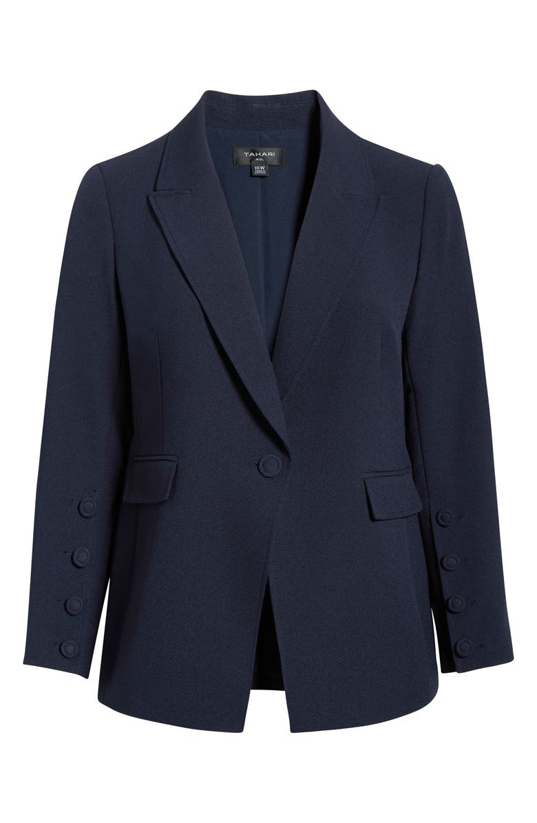 Tahari ASL One-Button Blazer, Main, color, Deep Navy