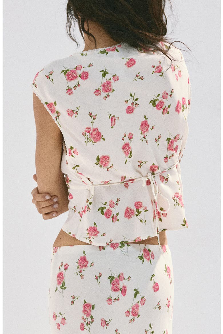 Floral Lace Cropped Blouse, Alternate, color, WHITE