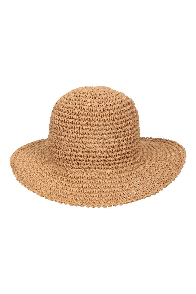 Straw Packable Sun Hat, Alternate, color, Dark Beige
