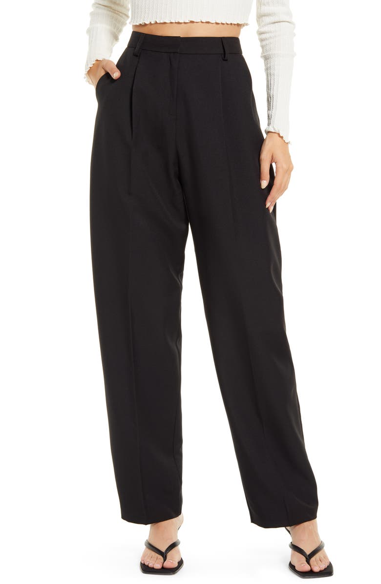 Topshop Straight Leg Trousers, Main, color, 