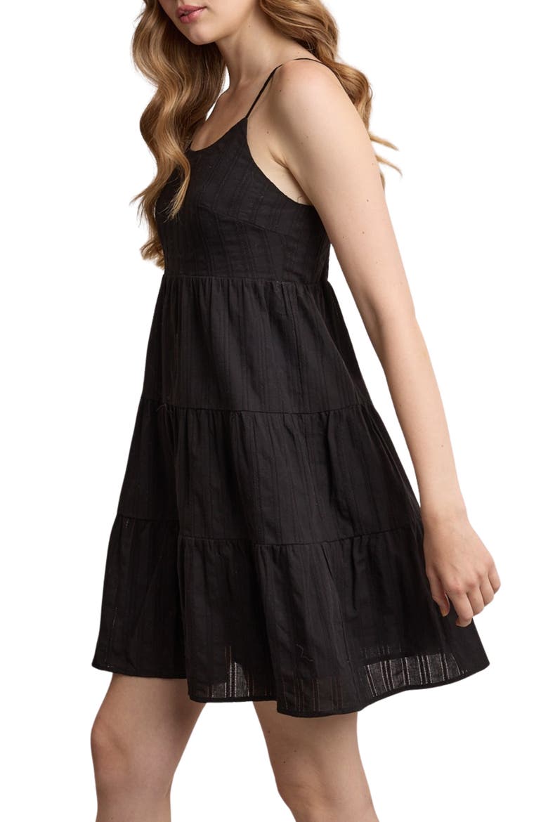 Spaghetti Strap Cotton Minidress, Alternate, color, BLACK
