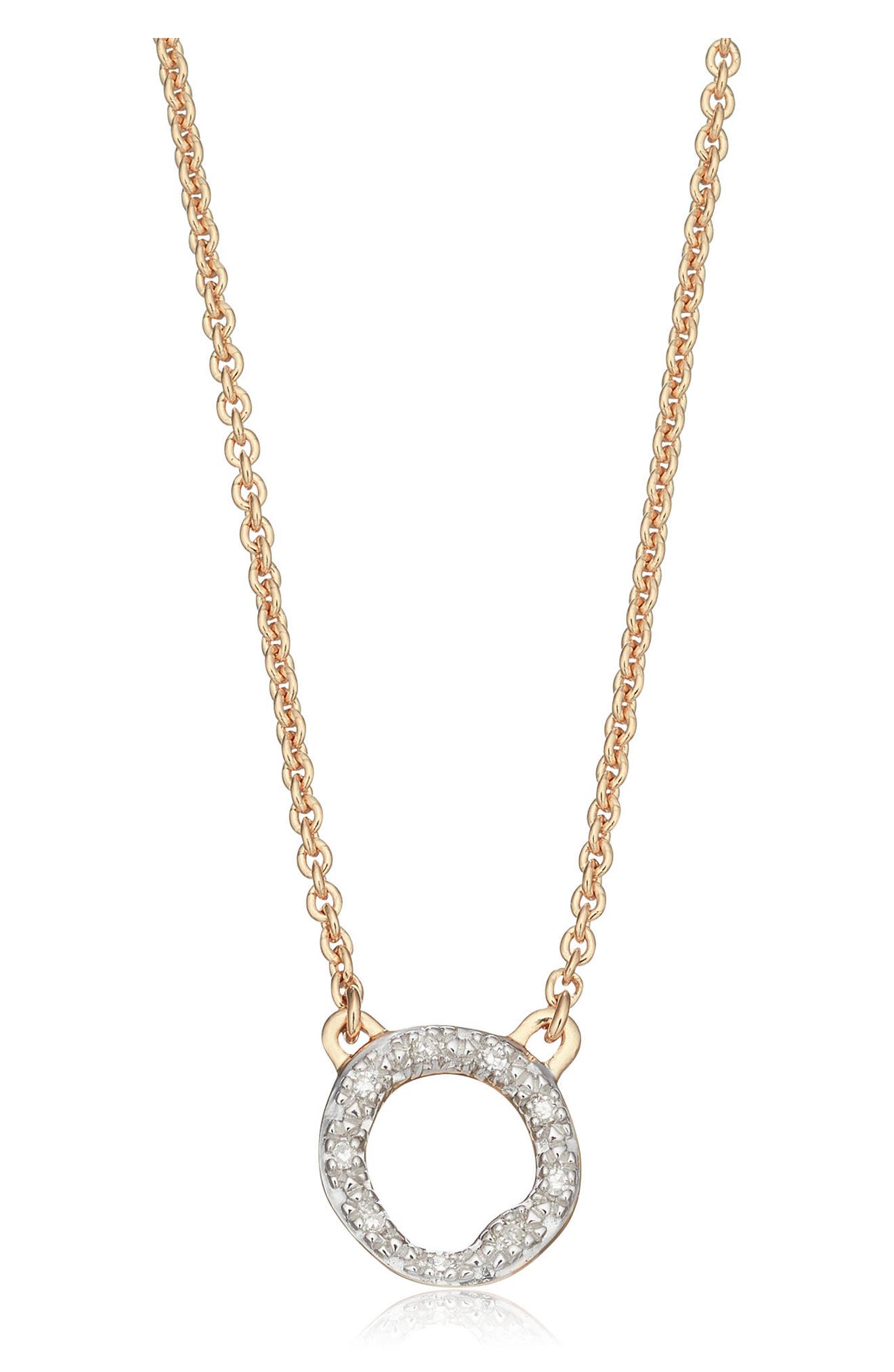 Monica Vinader Riva Diamond Circle Pendant Necklace