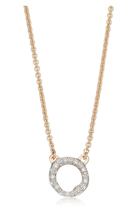 Riva Diamond Circle Pendant Necklace