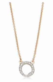 Monica Vinader Riva Diamond Circle Pendant Necklace