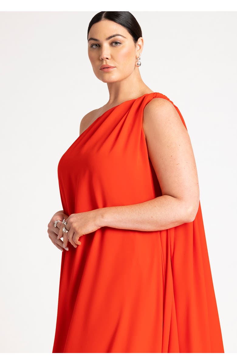ELOQUII Dramatic Ruffle Gown, Alternate, color, Bright Orange