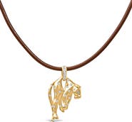 Haus of Brilliance 18K 1.00 Cttw Diamond Cat and Bail Pendant Necklace Collar with Matte Finish
