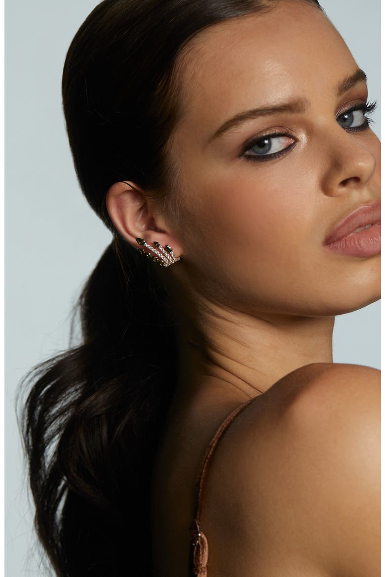 Bonne Anne Green J Hoop Earrings, Alternate, color, GOLD