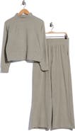 90 DEGREE BY REFLEX Marled Pique Perry Two-Piece Lounge Set