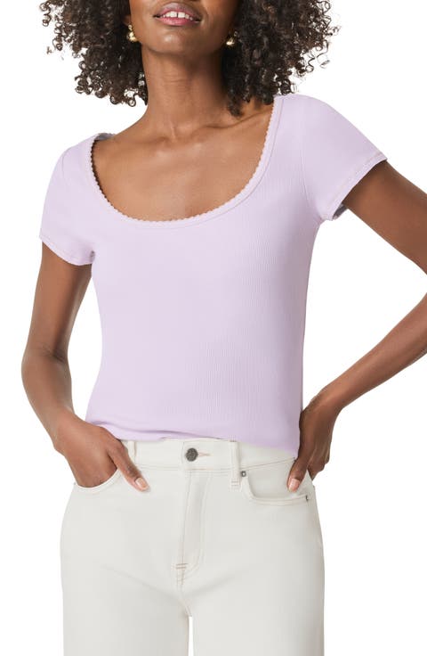 Posie Scoop Neck Ribbed T-Shirt