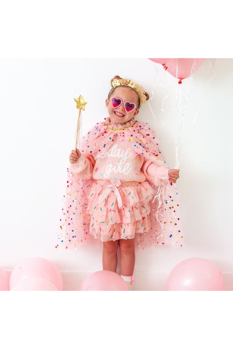 Birthday Girl Sprinkle Tiered Tutu, Alternate, color, Ballet Pink