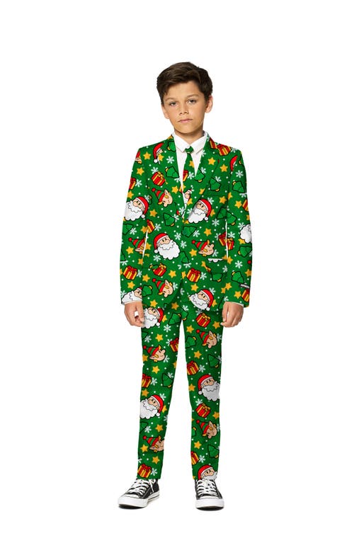 OppoSuits Kids' Suitmeister Santa's Elves Two-Piece Suit with Tie in Green 