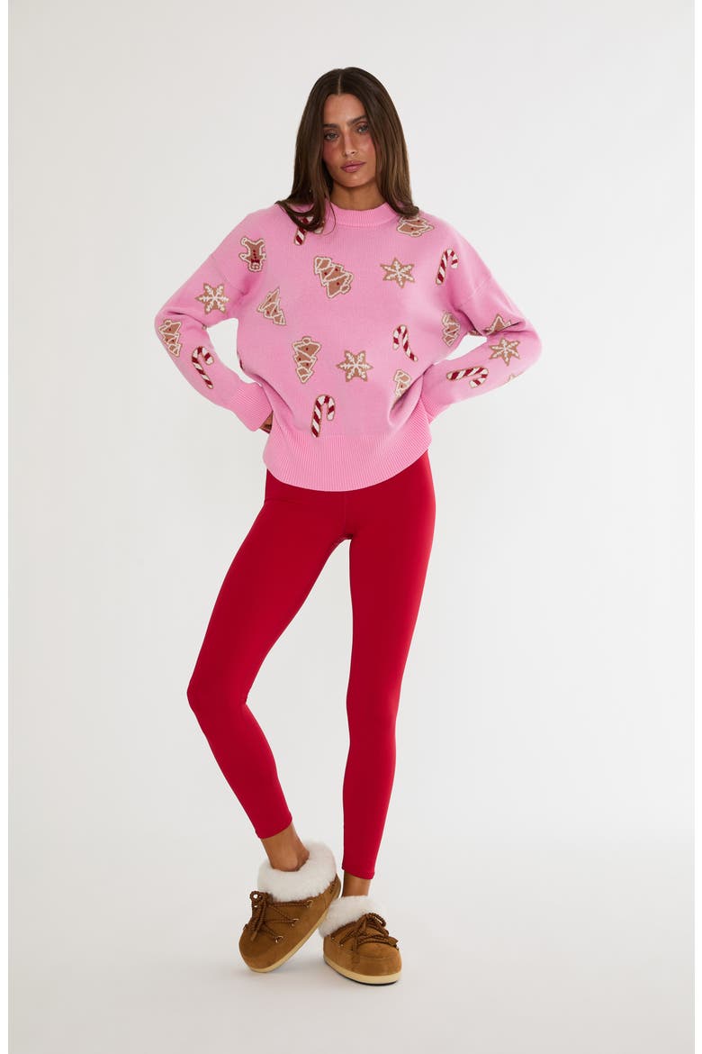 Callie Holiday Sweater, Alternate, color, PINK MILK AND COOKIES