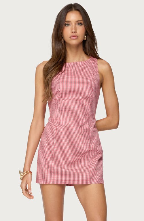 Edikted Macee Gingham Sleeveless Romper In Pink