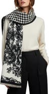 SAACHI Reversible Houndstooth Print Scarf