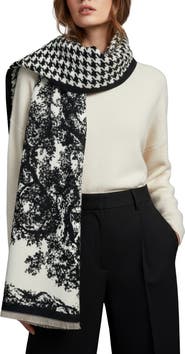 SAACHI Reversible Houndstooth Print Scarf