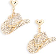 Leith Cowboy Crystal Pavé Hat Drop Earrings