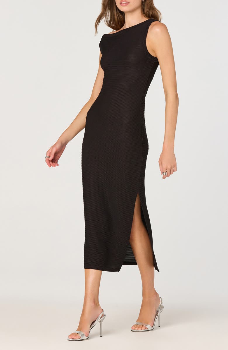 ASTR the Label Asymmetric Knit Dress, Alternate, color, Black