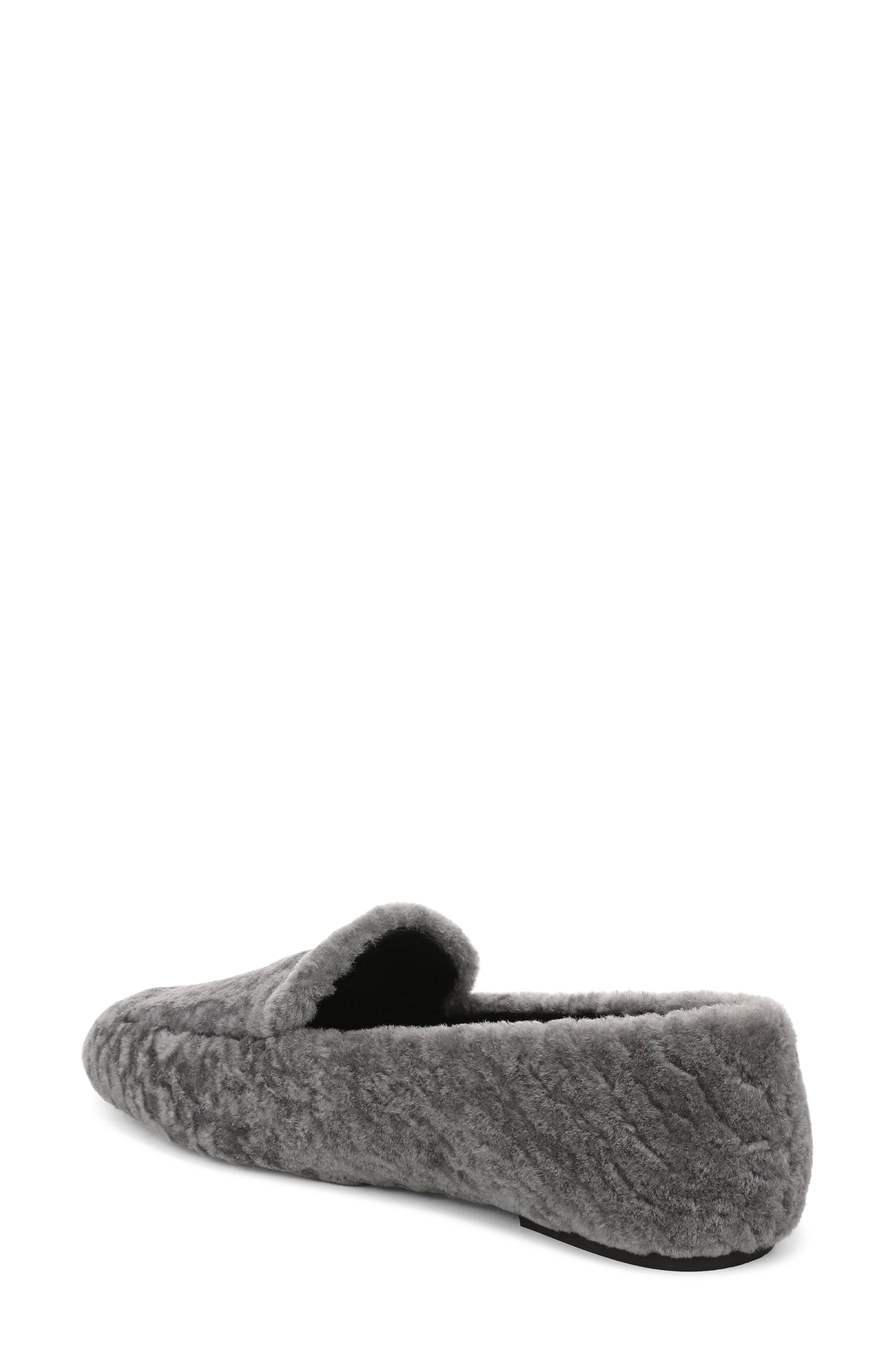 Yvonne Genuine Shearling Loafer, Alternate, color, ROCK